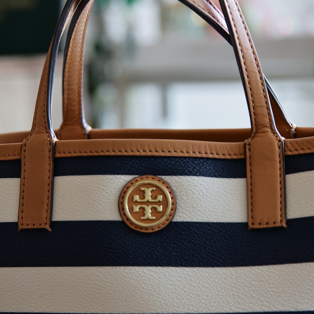 Tory Burch Kerrington Striped Mini Shopper Bag - Picture 3 of 12